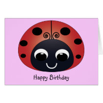 Sweet Ladybug Birthday Card cards