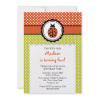 Sweet Ladybugs Birthday Invitation Polka Dots