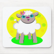 Sweet Lamb with a Flower Mousepads