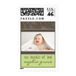 Sweet Leaves Baby Announcement Stamp (lime)