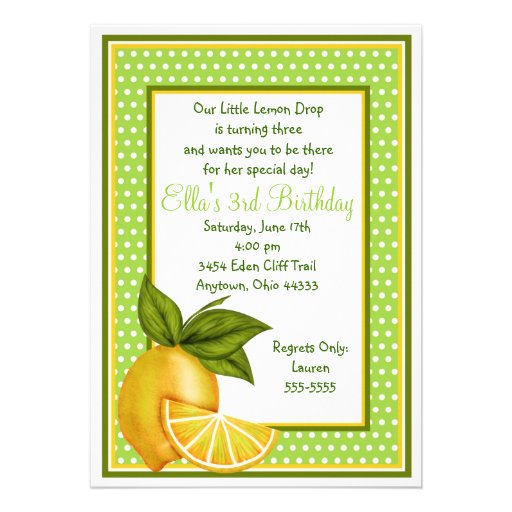 Sweet Lemons Birthday Invitations