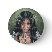 gothic, goth, vampire, self, portrait, daemon, evil, ghost, witch, magic, magical, blood, horror, green, jewel, fantasy, cameo, skull, skeleton, poison, bottle, lowbrow, low, brow, steampunk, punk, steam, art, painting, zerick, delphine, levesque, demers, woman, girl, zombie, zombies, Button with custom graphic design