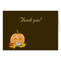 Sweet Lil Pumpkins Pacifier Thank you Note Cards