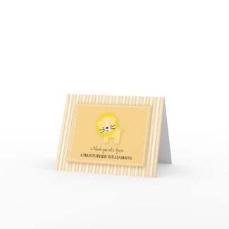 Sweet Lion Kids Thank-You Card (lemon) card