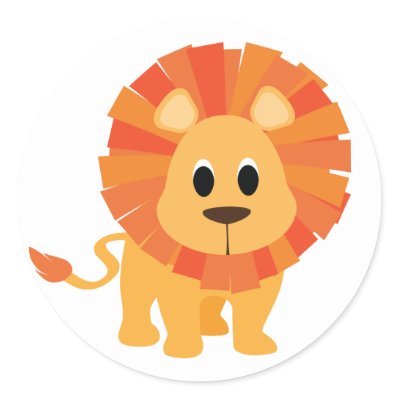 Sweet Lion Round Stickers