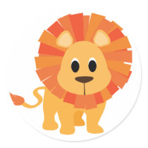 Sweet Lion Round Stickers
