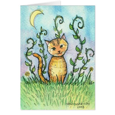 Sweet Little Cat Card by Molly Harrison
