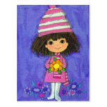 Sweet Little Girl With Daisy Postcard
