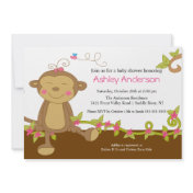 Sweet Little Monkey Baby Shower Invitation