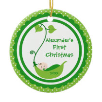 Sweet Little Pea Baby's First Christmas Ornament