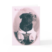 Sweet Little Pug Valentine's Day Greeting Card
