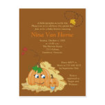 Sweet little Pumpkin Fall Baby Shower Invitation postcards