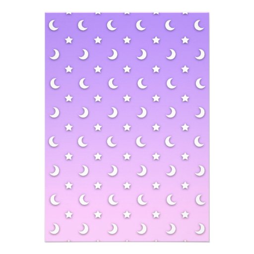 Sweet Little Stars and Moons Pattern Custom Invitations
