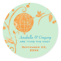Sweet Love Birds Wedding Invitation Stickers