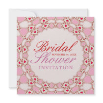 Sweet Love Hearts Lace Bridal Shower Invitation