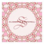 Sweet Love Hearts Lace Monogram Wedding Invites