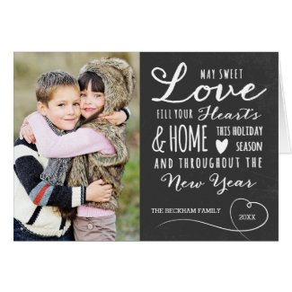 Sweet Love Holiday Photo Greeting Card