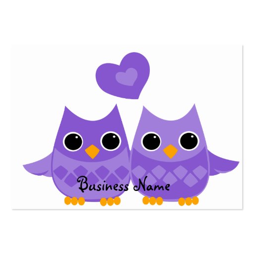 Sweet Love Owls Business Card Templates (back side)