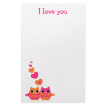 Sweet Love Owls stationery by candystore Sweet Love Owls stationery