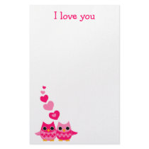 Sweet Love Owls stationery by candystore Sweet Love Owls stationery