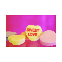 Sweet Love Valentines Day Candy Hearts Canvas Prints