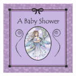 Sweet Mama and Baby Fairy Baby Shower Invitations