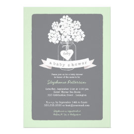 Sweet Mason Jar Neutral Baby Shower Invitation