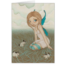 Sweet Meadows- Fairy baby jackalope Card cards