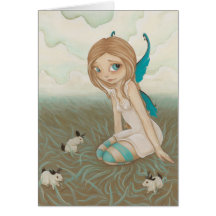 Sweet Meadows- Fairy baby jackalope Card