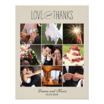 Sweet Memories Wedding Photo Thank You Card Tan