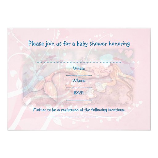 Sweet Mermaid Baby Shower Invitations