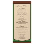 Sweet Mocha & Green Wedding Reception Menus rack cards