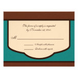 Sweet Mocha & Teal Reply / RSVP Cards Custom Invitations