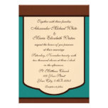 Sweet Mocha & Teal Wedding Invitations