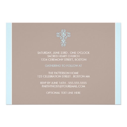 Sweet & Modern Baptism Baby Boy Invitation
