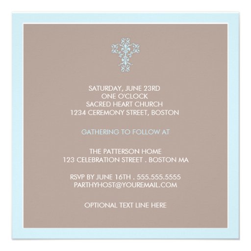 Sweet & Modern Baptism Baby Boy Invitation