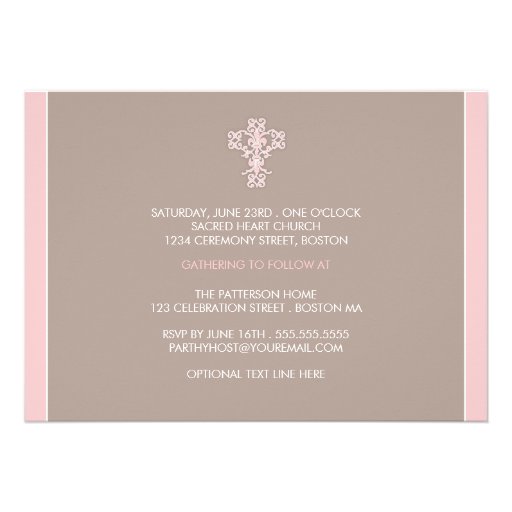 Sweet & Modern Baptism Baby Girl Invitation