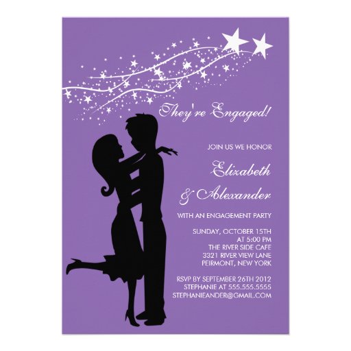 Sweet Modern Couple in Love Engagement Invitations