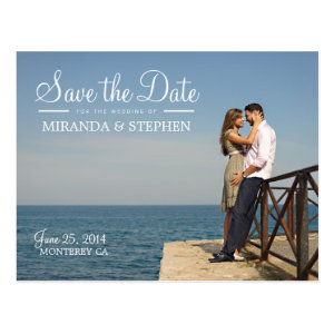 Sweet Modern Wedding Save the Date Photo Postcard