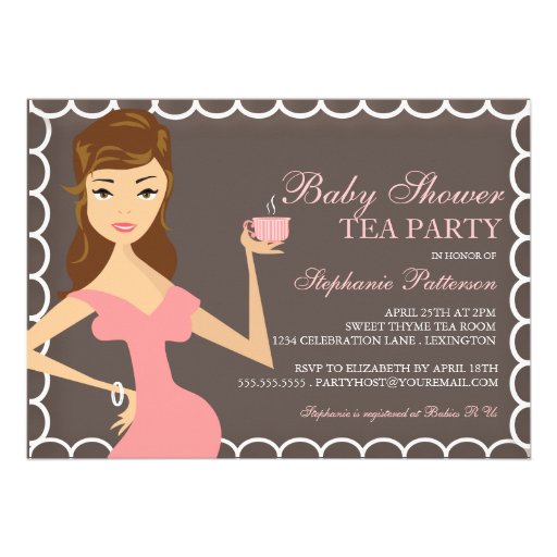 Sweet Mommy Baby Shower Tea Party Invitation Pink