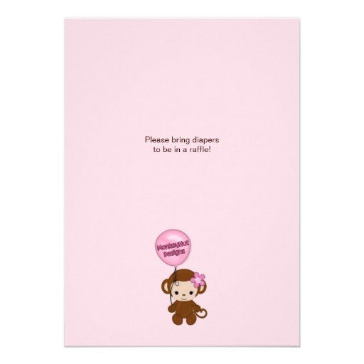 Sweet MONKEY Baby Shower Invitation SM-K pink