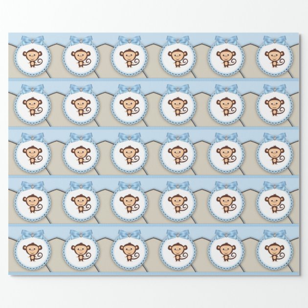 Sweet Monkey Baby Shower Wrapping Paper