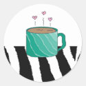Sweet Mug of Coffee Round Stickers
