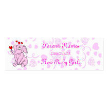 Sweet New Baby Girl Announcement business cards by elenaind Sweet New Baby Girl Announcement business cards