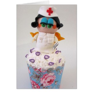 Sweet Nurse Angel Cupcake Greeting Card