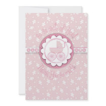 Sweet One Girl TY Card 2 Invitations