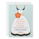 Sweet Orange and Blue Wedding Dress Invitation
