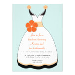 Sweet Orange and Blue Wedding Dress Invitation
