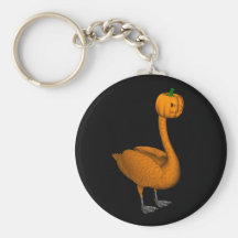 Sweet Orange Halloween Swan Keychain