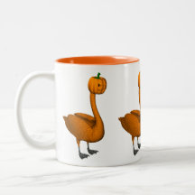 Sweet Orange Halloween Swan Mugs